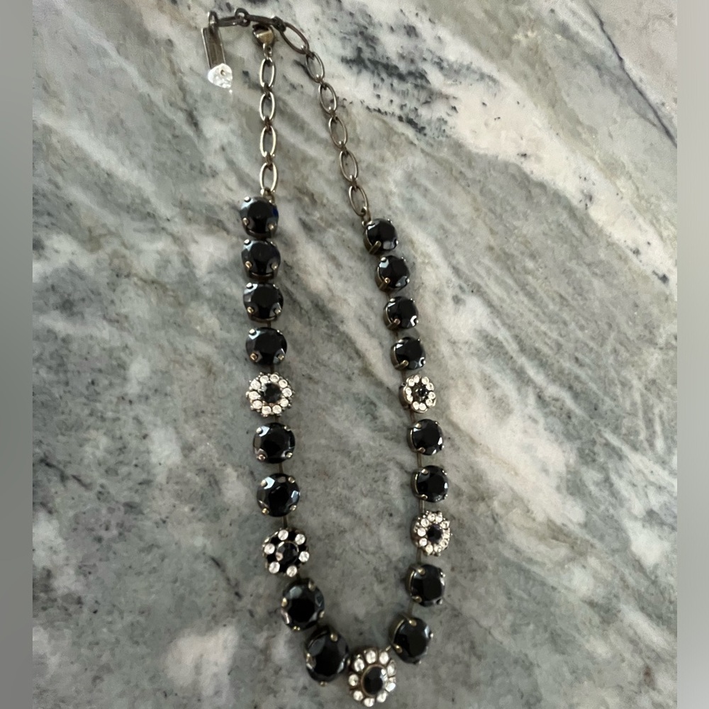 MARIANA JET BLACK CRYSTAL & CLEAR NECKLACE